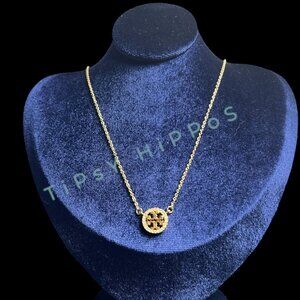 NEW!  Beautiful Tory Burch Gold Miller Crystal Pave Necklace
